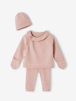 Babymode-Baby-Sets-Baby Strick-Set: Cardigan, Leggings & Mütze Oeko-Tex