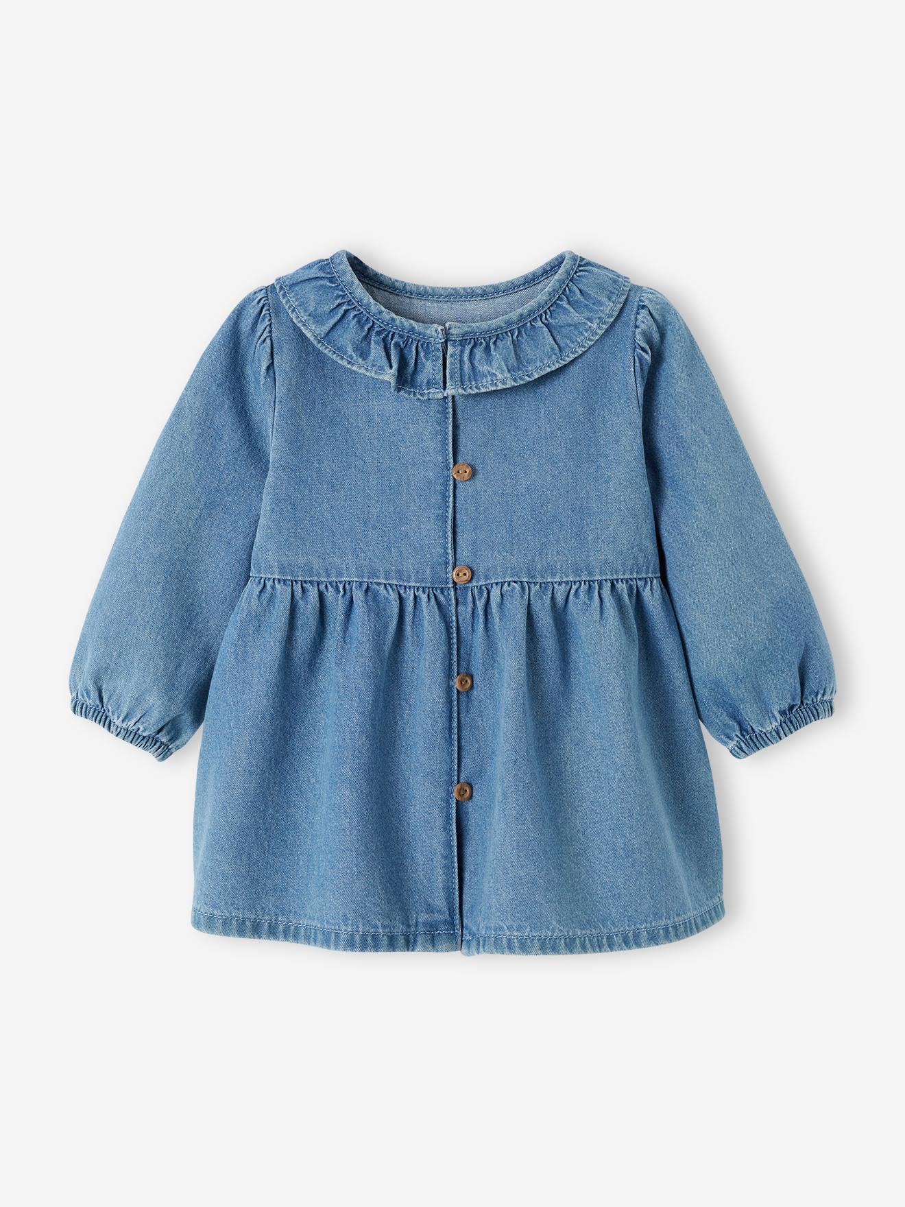 Mädchen Baby Jeanskleid blau Gr. 80 von vertbaudet