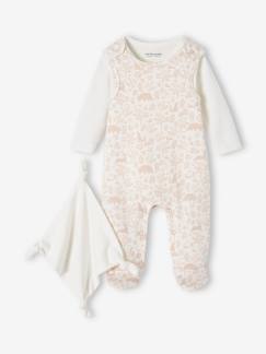 Babymode-Baby-Sets-Baby-Set: Strampler, Body & Schmusetuch, Bio-Baumwolle Oeko-Tex