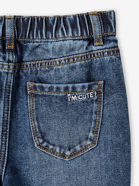 Mädchen Mom-Fit-Jeans, WATERLESS Hüftweite REGULAR - blue stone+double stone+jeansblau - 21