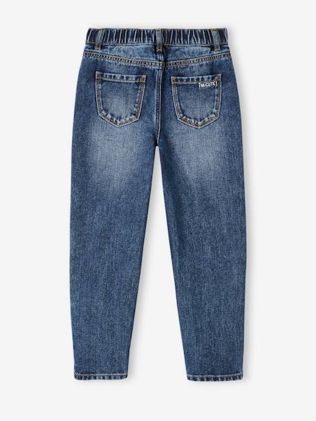 Mädchen Mom-Fit-Jeans, WATERLESS Hüftweite REGULAR - blue stone+double stone+jeansblau - 18