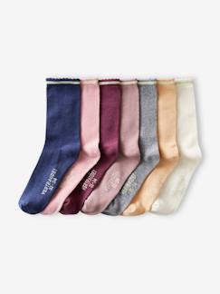 Maedchenkleidung-7er-Pack Mädchen Socken, Glitzerstreifen BASIC Oeko-Tex