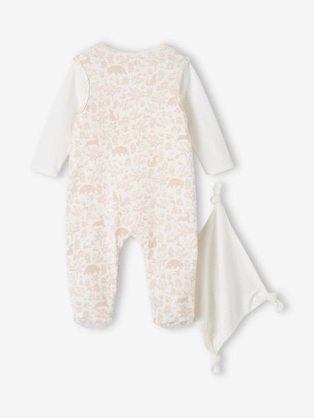 Baby-Set: Strampler, Body & Schmusetuch, Bio-Baumwolle jeansblau+pudrig rosa 13