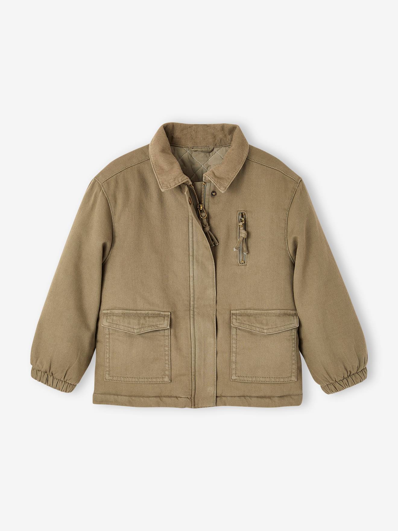 Gesteppte Mädchen Jacke mit Stickerei hinten
