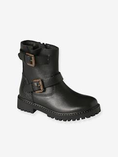 Kinderschuhe-Mädchenschuhe-Mädchen Stiefel mit Riemen und Reißverschluss