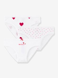 Maedchenkleidung-Unterwäsche, Socken, Strumpfhosen-Unterhosen-3er-Pack Mädchen Slips aus Bio-Baumwolle Oeko-Tex PETIT BATEAU