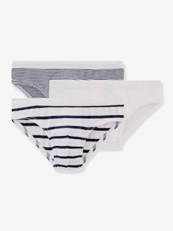 Jungenkleidung-Unterwäsche & Socken-Unterhosen & Boxershorts-3er-Pack Jungen Slips, Bio-Baumwolle PETIT BATEAU