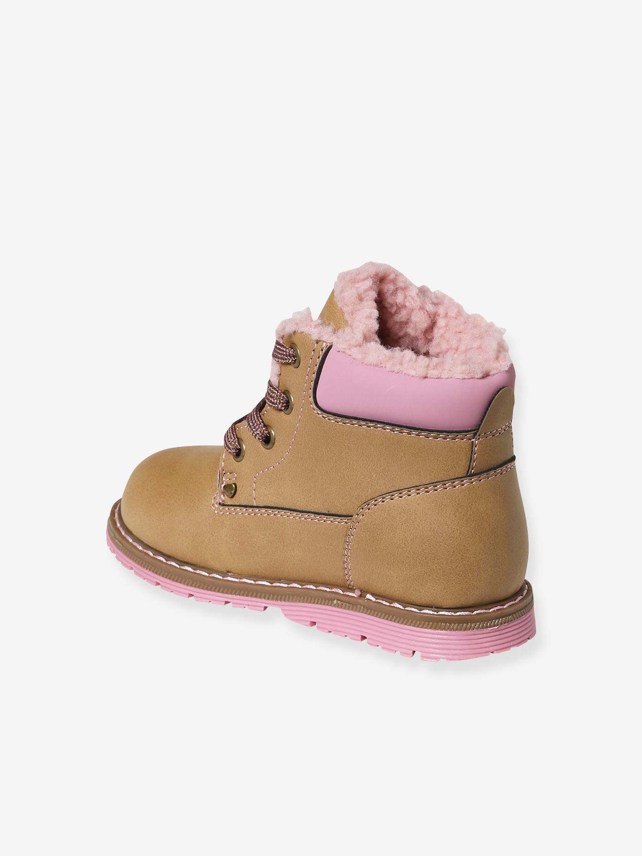 Thumbnail - Warme Mädchen Boots mit Anziehtrick camel