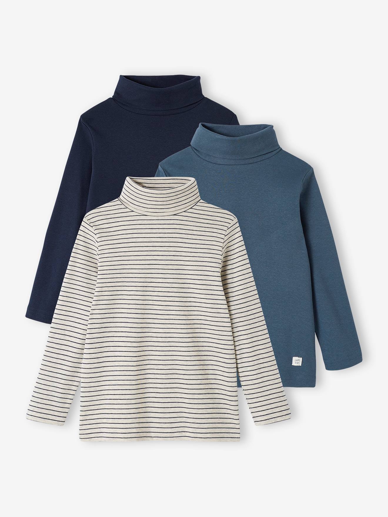 3er-Pack Jungen Rollkragen-Shirts