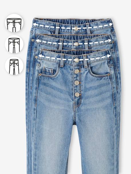 Mädchen Mom-Fit-Jeans, WATERLESS Hüftweite REGULAR - blue stone+double stone+jeansblau - 7