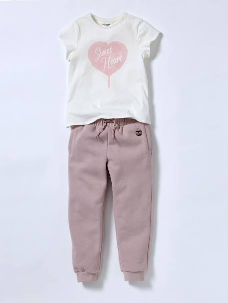 Mädchen T-Shirt, Message-Print BASIC Oeko-Tex - bonbon rosa+erdbeer+hellblau+himmelblau+koralle+marine+rot+tannengrün+vanille+wollweiß - 39