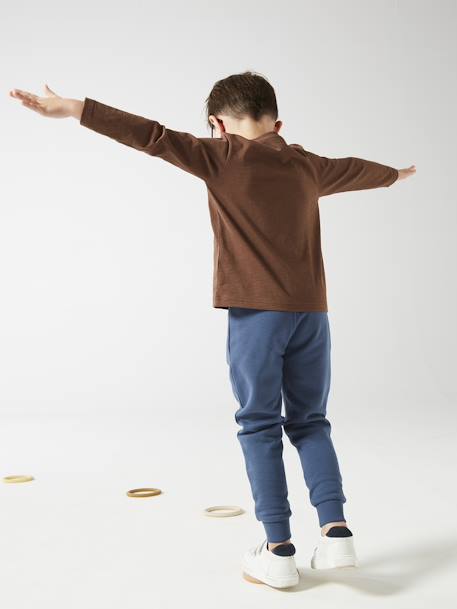 Jungen Langarmshirt BASIC, personalisierbar Oeko-Tex - camelfarben+dunkelblau+hellbraun+khaki+tannengrün+wollweiß - 20