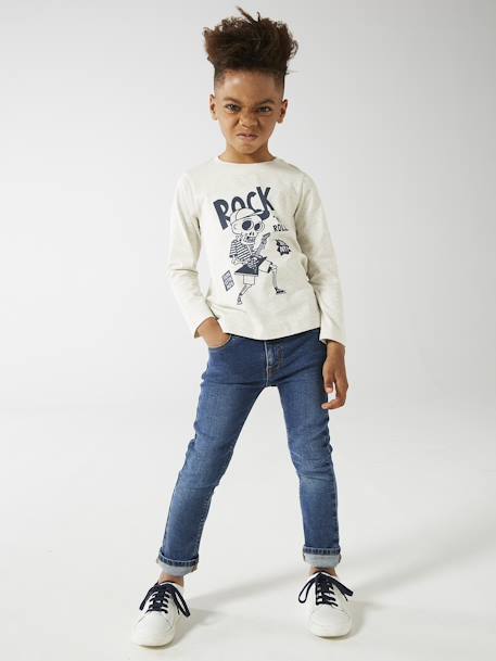 Jungen Shirt BASIC Oeko-Tex beige meliert+graublau+nachtblau+ocker+pekannuss+weiß meliert 5