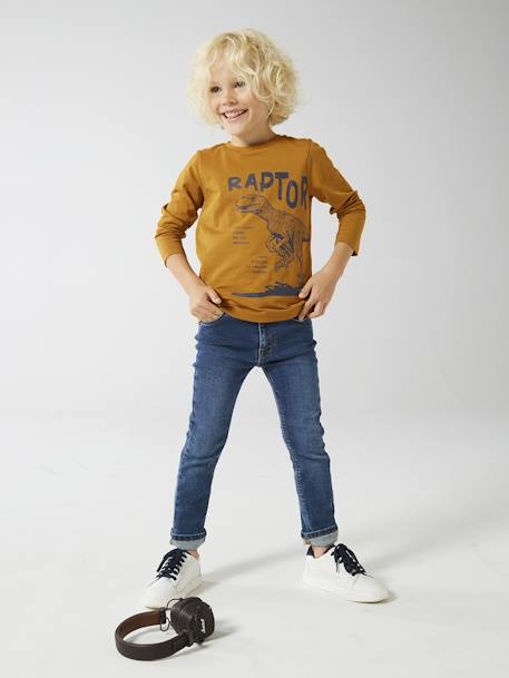 Jungen Shirt BASIC Oeko-Tex - beige meliert+marine+ocker+weiß - 19