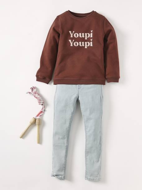 Mädchen Sweatshirt BASIC - blau-les copines+pflaume+pudrig rosa+rosa+schokolade+smaragdgrün+violett - 26