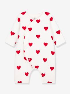 Babymode-Warmer Baby Ripp-Overall mit Herzen PETIT BATEAU, Bio-Baumwolle