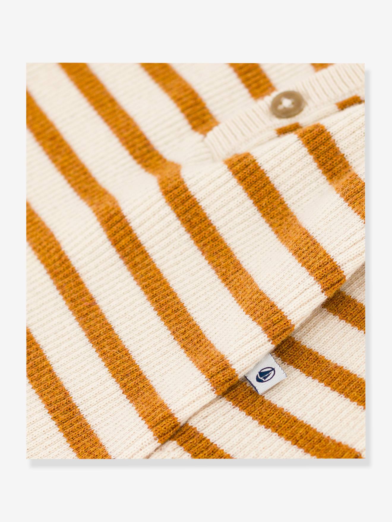 Thumbnail - Baby Strickoverall mit Streifen PETIT BATEAU