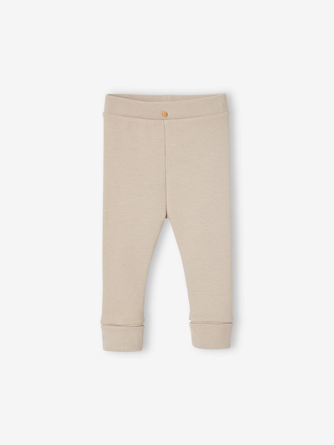 Baby Leggings, Beinlänge verstellbar BASIC beige Gr. 62 von vertbaudet