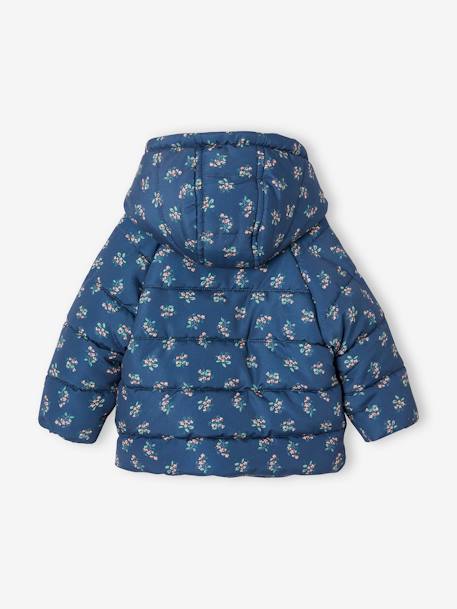 Gefütterte Baby Steppjacke, Wickelform, Recycling-Polyester dunkelblau+kupfer+zartrosa 3