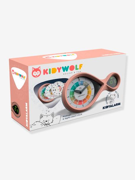 Kinder Lernwecker KIDYALARM KIDYWOLF grün+rosa 7