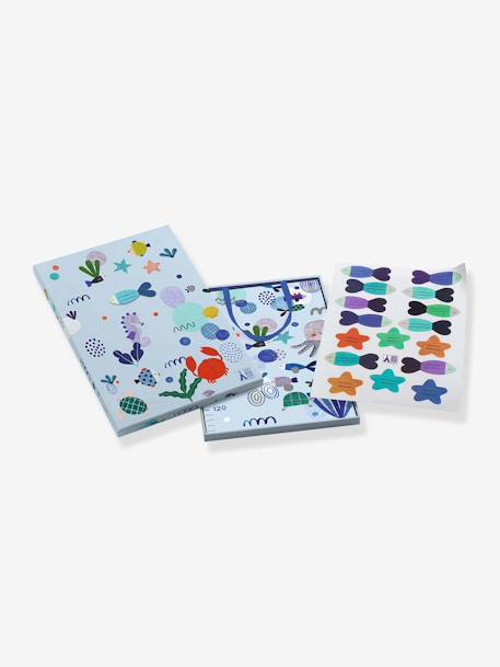 Kinder Papier-Messleiste mit Ozean-Stickern DJECO - blau - 2