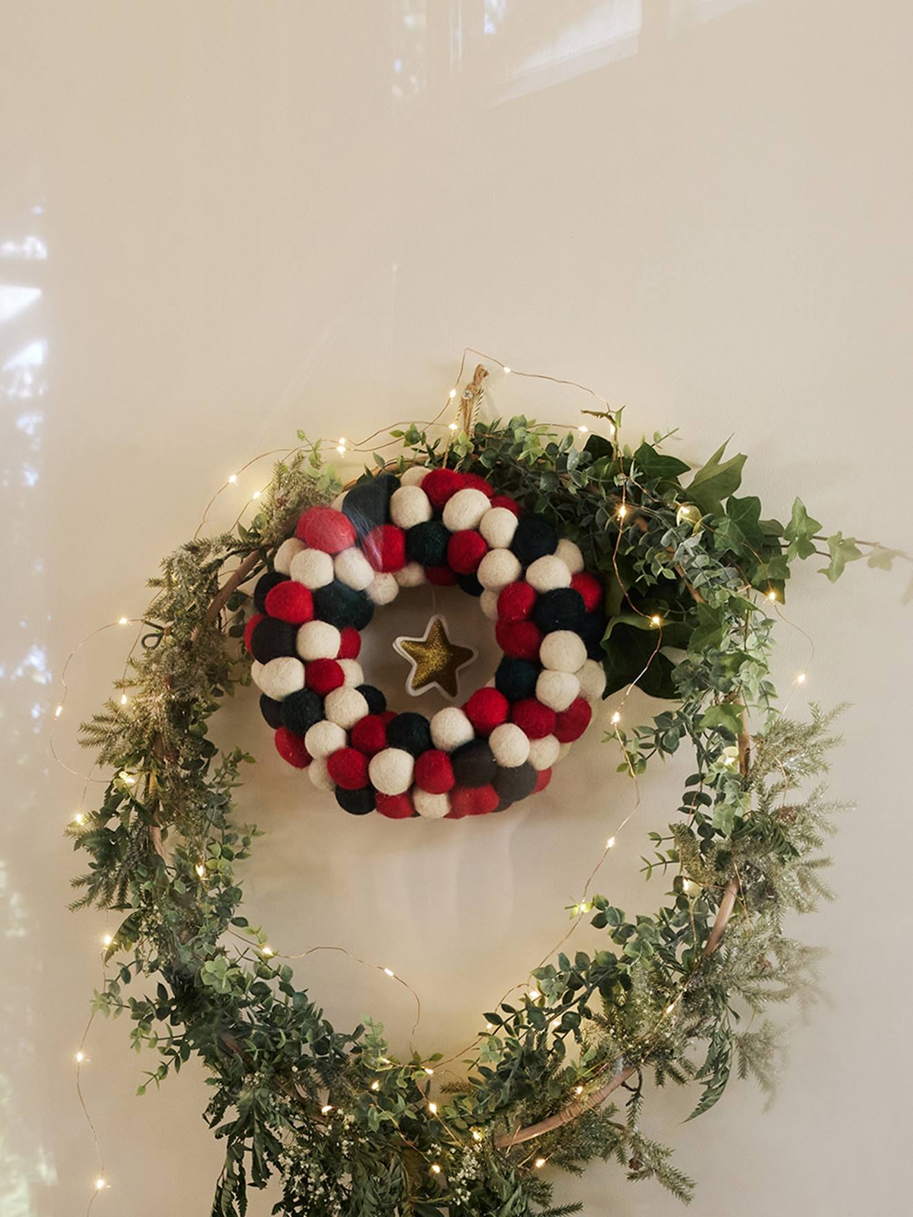 Weihnachtskranz aus Filz