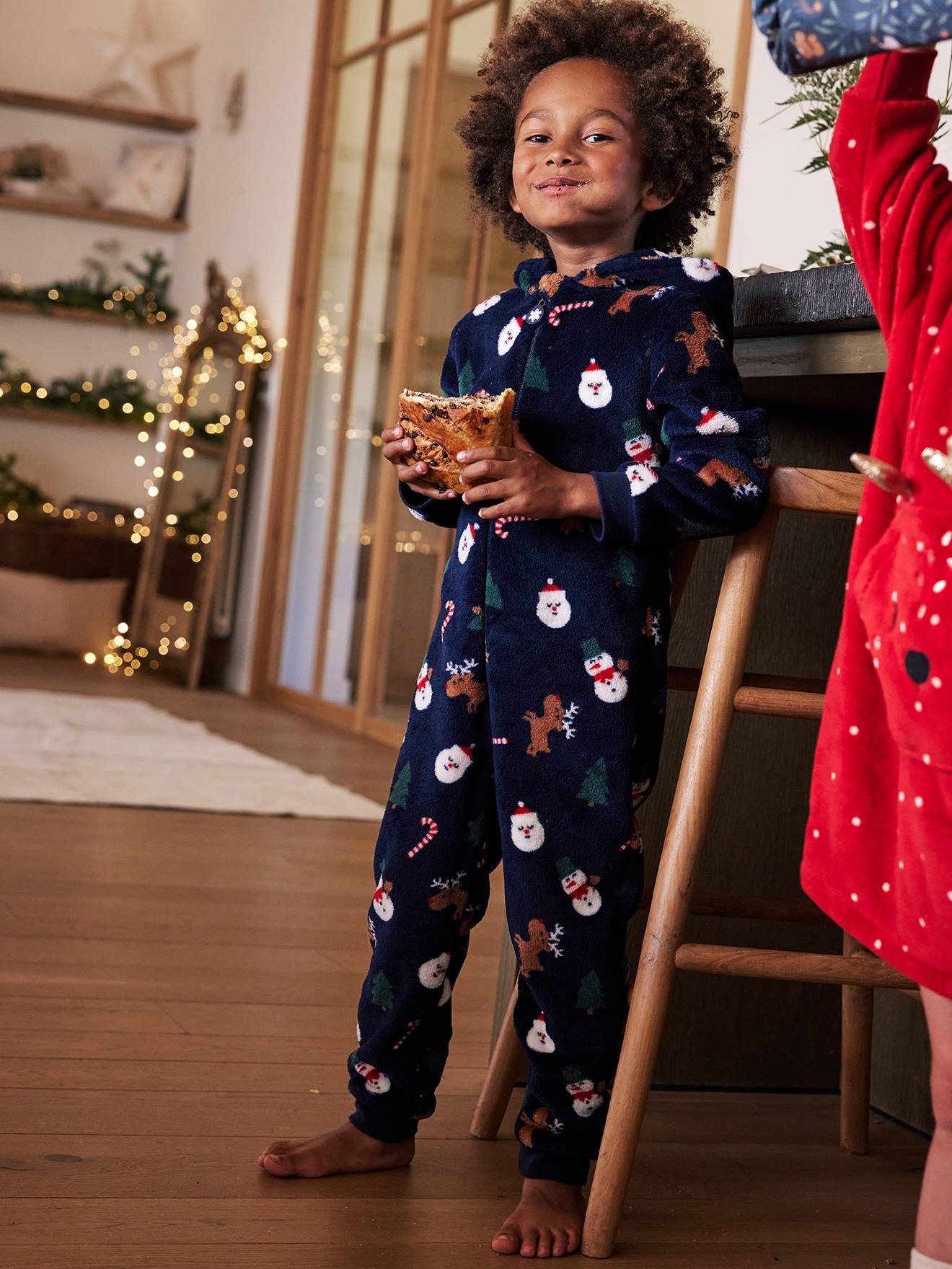 Kinder Plüsch-Overall mit Weihnachtsmotiven