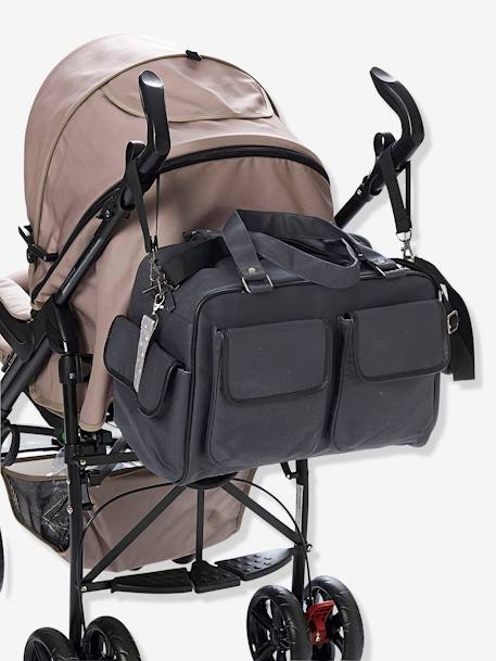 Wickeltasche mit vielen Fächern - anthrazit+grau - 6