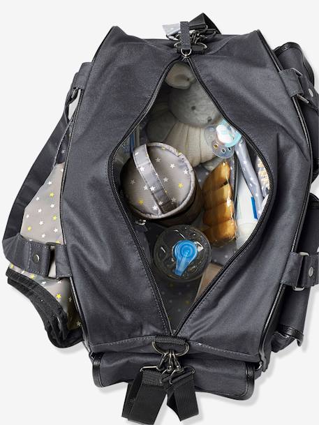 Wickeltasche mit vielen Fächern - anthrazit+grau - 7