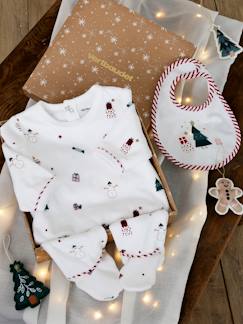 Babymode-Strampler & Schlafanzüge-Weihnachtliches Baby Geschenk-Set: Samt-Strampler & Lätzchen