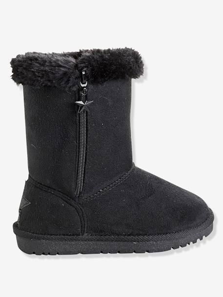 Winterstiefel für Mädchen - beige glanzeffekt+hellbraun bedruckt+schwarz+zartrosa bedruckt - 12