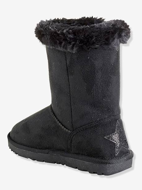 Winterstiefel für Mädchen - beige glanzeffekt+hellbraun bedruckt+schwarz+zartrosa bedruckt - 14