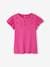 Mädchen T-Shirt mit Volantärmeln und Lochstickerei Oeko-Tex - dunkelrosa+fuchsia+hellgrün+koralle+marine+weiß - 4