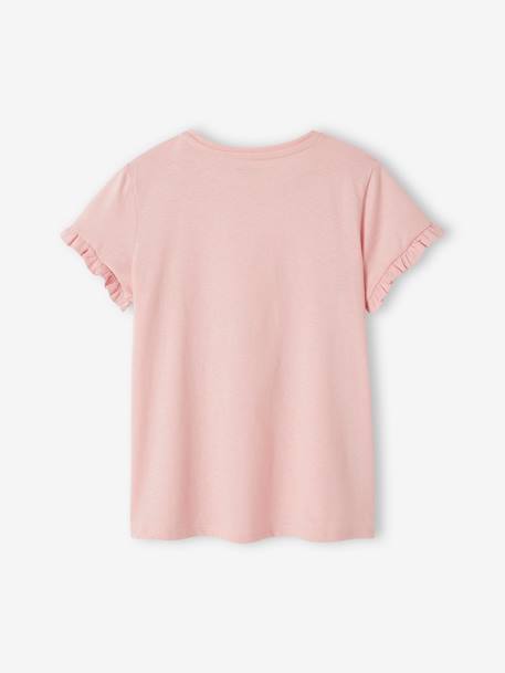 Mädchen T-Shirt - creme/sunflowers+pfirsich+pudrig rosa+weiß/fahrrad - 12