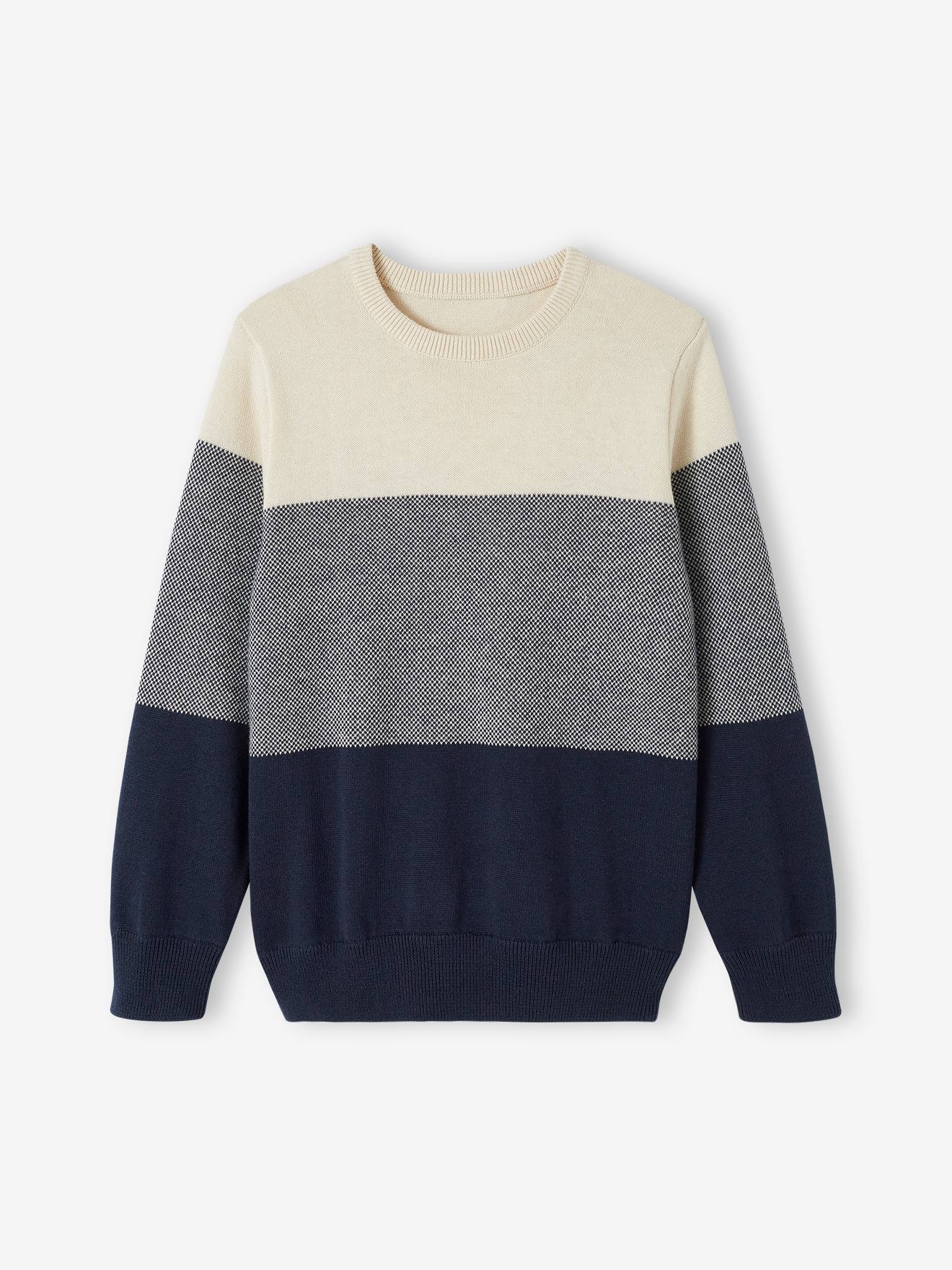 Jungen Pullover mit Colorblock-Streifen