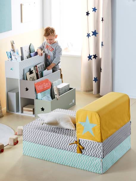 Stufen-Bücherregal mit Sternen - grün/mehrfarbig - 3