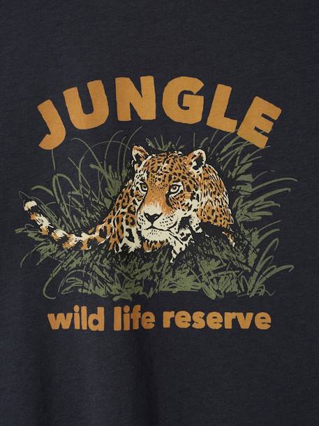 Jungen T-Shirt mit Tierprint, Recycling-Baumwolle - anthrazit+graublau+wollweiß - 4