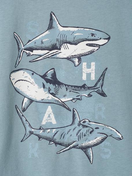 Jungen T-Shirt mit Tierprint, Recycling-Baumwolle - anthrazit+graublau+wollweiß - 7