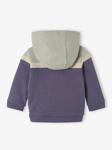 Jungen Baby Kapuzensweatjacke Oeko-Tex - aqua+bordeaux+karamell/grau - 2