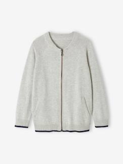 Jungenkleidung-Jungen Strickjacke im College, personalisierbar-Look