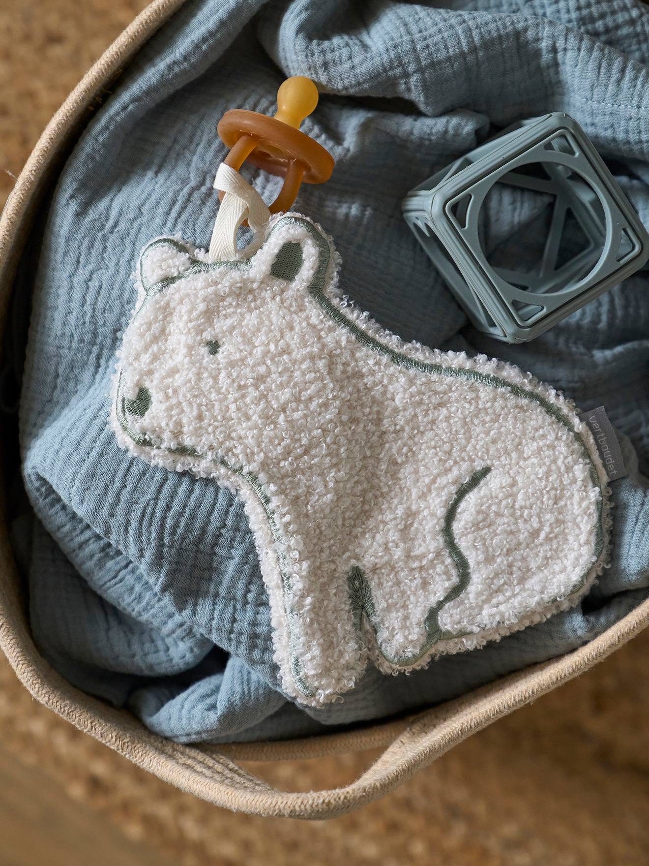 Baby Schnullerkette mit Eisbär BASIC wollweiß von vertbaudet