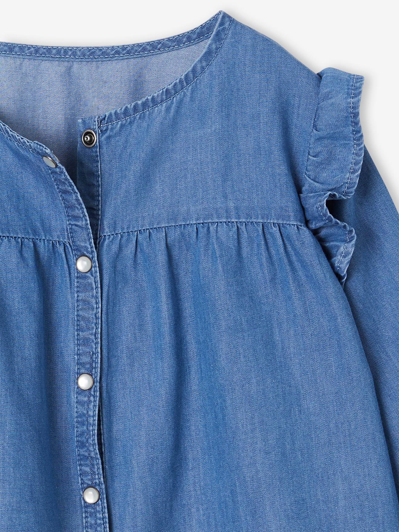 Thumbnail - Mädchen Jeansbluse mit Volants