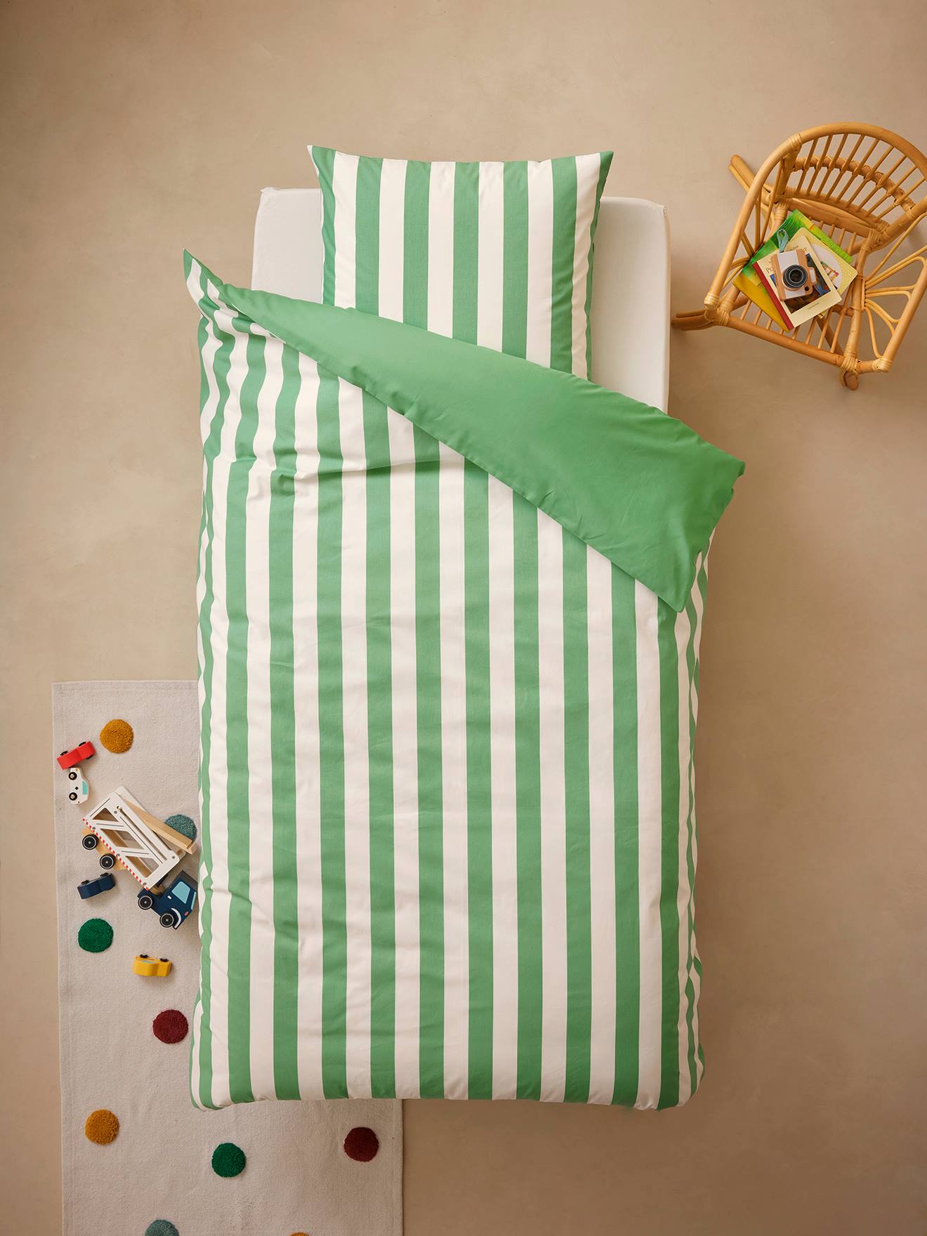 Thumbnail - Kinder Bettwäsche-Set STRANDKORB mit Recycling-Baumwolle