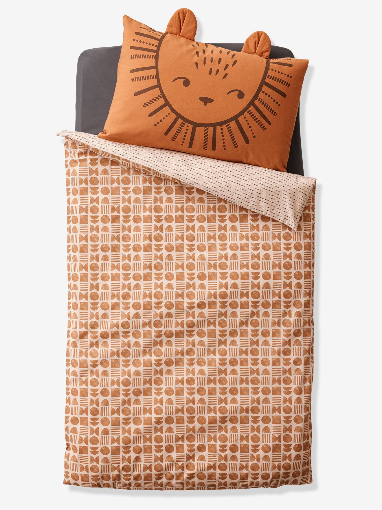 Baby Bettbezug ohne Kissenbezug ETHNIC beige Gr. 100x120 von vertbaudet