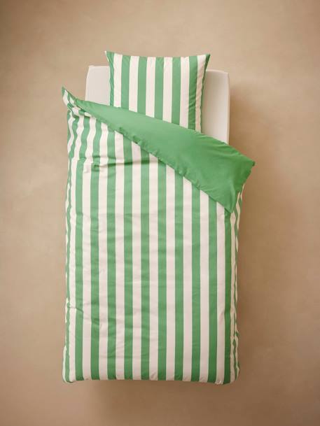 Kinder Bettwäsche-Set STRANDKORB mit Recycling-Baumwolle - gelb gestreift+grün gestreift+rosa gestreift - 12