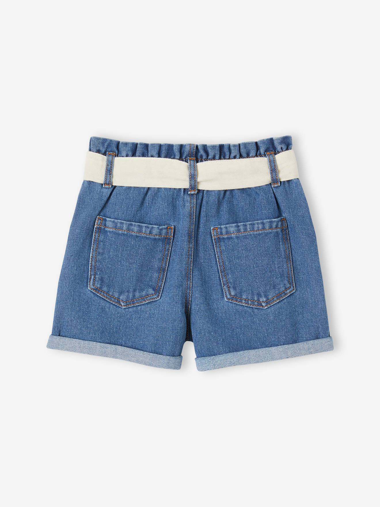Thumbnail - Mädchen Jeansshorts mit Paperbag-Bund