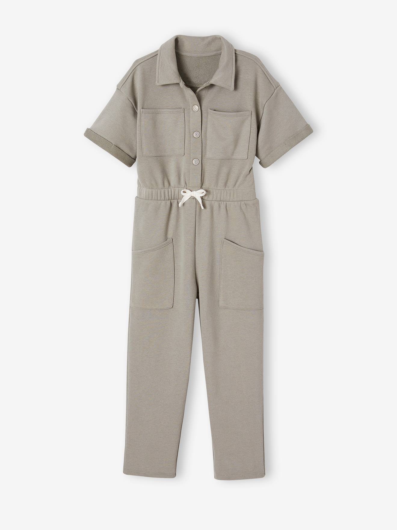 Mädchen Jumpsuit aus Sweatware khaki Gr. 92/98 von vertbaudet
