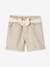 Mädchen Paperbag-Shorts mit Stoffgürtel - aqua+pfirsich+sandfarben - 13
