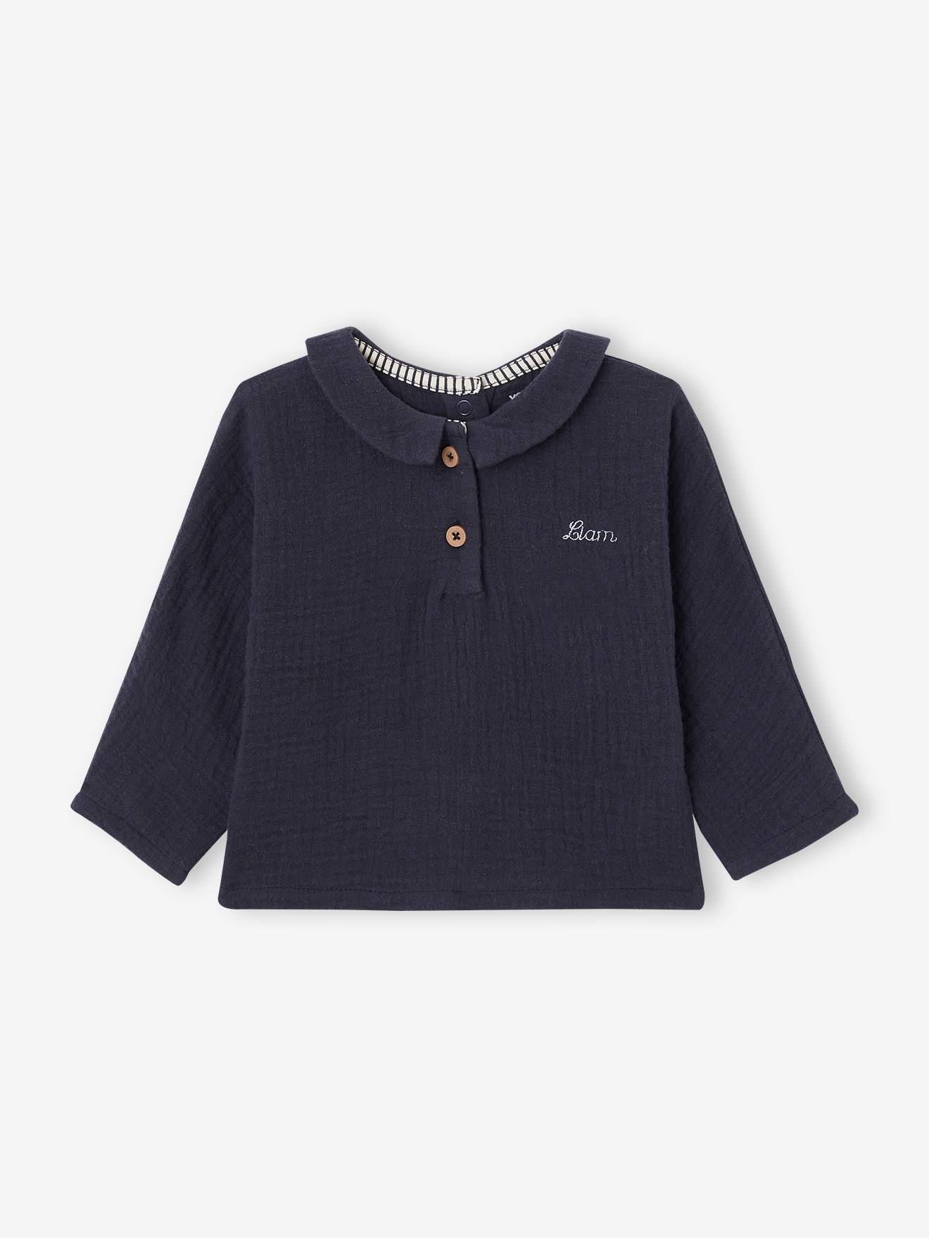 Baby T-Shirt Langarm mit Polokragen
