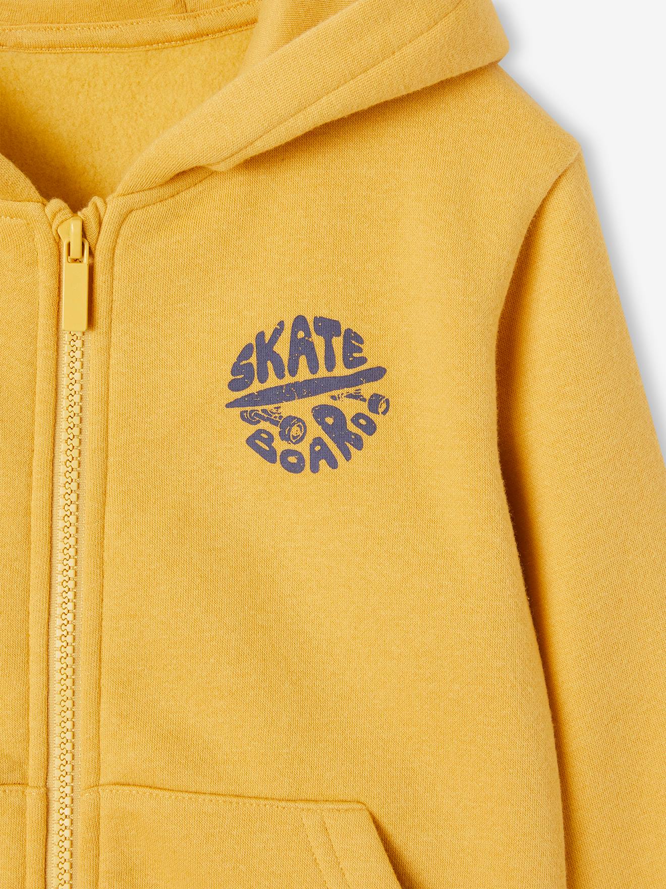 Thumbnail - Jungen Kapuzensweatjacke BASIC mit Recycling-Polyester ocker